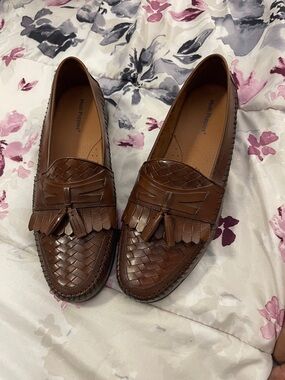 Hush Puppies Men’s Brown Woven Tassel Kiltie Slip-On Loafers